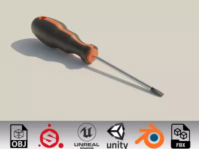 Screwdriver tool Low-poly 3D model