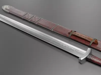 Viking Sword Low-poly 3D model order