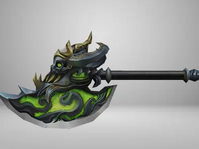 Futuristic Axe Low-poly 3D model purchase