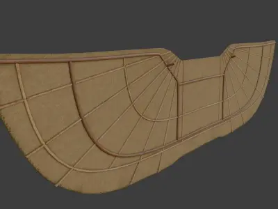 Hazerfen Kanadi ve Sapkasi Mounted Wing with Protection Helmet Low-poly 3D model