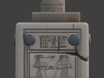 Ancient Egyptian Stone Locking Mechanism Low-poly 3D model