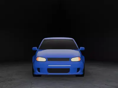 Stylized Volkswagen Golf 4 - Game Ready Low-poly 3D model