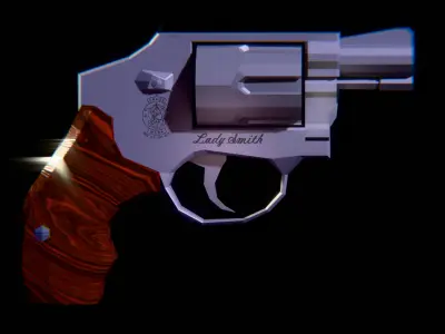 Low Poly LADYSMITH 642 SMITH AND WESSON  Low-poly 3D model