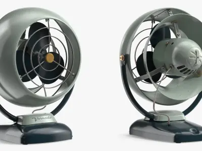 Vornado Desk Fan Retro Style 1950s Mint Green 3D model