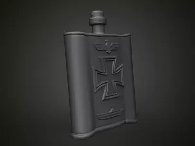 WWII German Flask - Call of Duty Inspired - 3D Printable Prop 3D print model