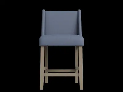 Blue Modern Counter Stool Low-poly 3D model