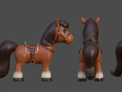 Horse Cartoon 3D model