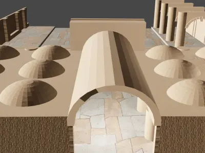 Castle Yard Low-poly 3D model