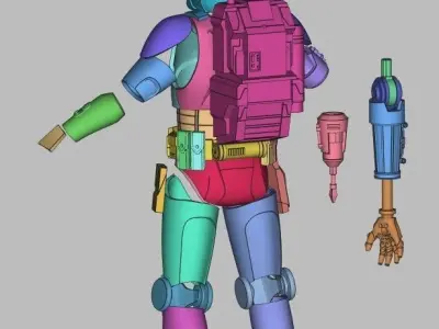 The Bad Batch Echo 6 inch figure kit conversion STL 3D print model