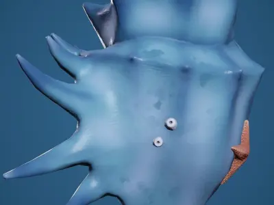 Sea sword Low-poly 3D model