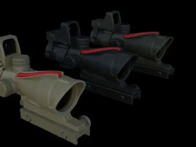 Low-Power Scope Low-poly 3D model