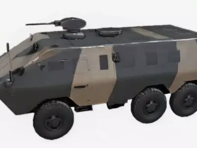 Military Armored Personnel Carrier APC Vehicle Low-poly 3D model