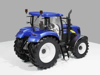 New Holland Tractor with Fertilizer Spreader 3D model