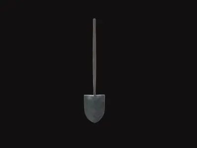Medieval Shovel V03 Low-poly 3D model