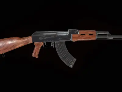 AK-47 Kalashnikov Low-poly 3D model