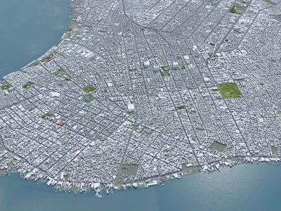 Belem Brazil 40km Low-poly 3D model