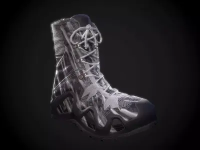 Military Boot White Stripes Skin Low-poly 3D model