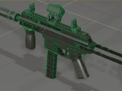 B and T APC PRO 9mm with suppressor and Surefire x400rv Low-poly 3D model