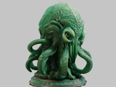 Detailed 3D model of Cthulhu Low-poly 3D model
