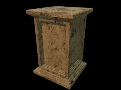Square Pedestal Stone  Low-poly 3D model