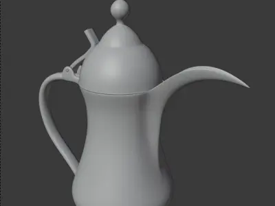 dallah golden coffee pot Low-poly 3D model