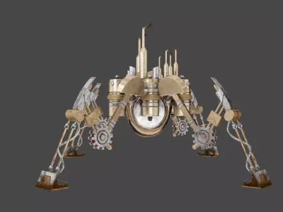 Steampunk Four-Legged Vehicle  3D model