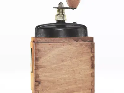 Vintage coffee grinder  Low-poly 3D model