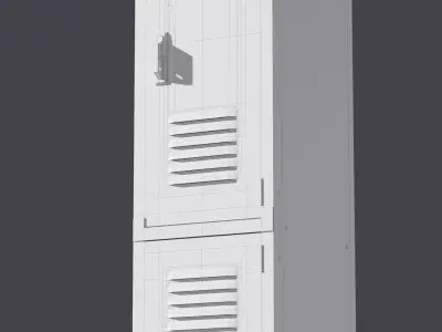 Steel Locker 001 Double 3D model