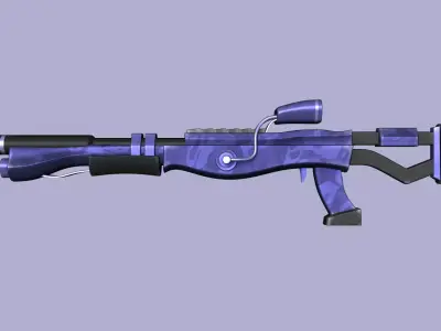 Sci-Fi Blue Camouflage Shotgun - Gun Weaponry Low-poly 3D model
