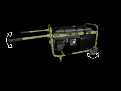 Old power generator Low-poly 3D model