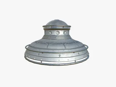 Alien Spaceship UFO F01 Steel - Sci Fi Spacecraft Design Low-poly 3D model