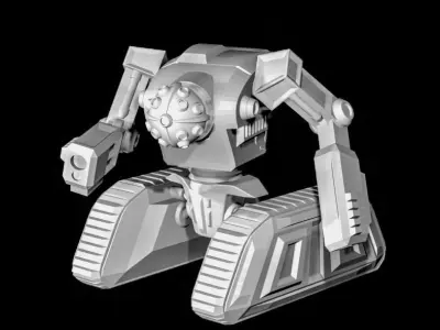 LoaderBot silver robot 3D print model