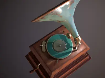 Vintage Gramophone - Game Ready PBR Asset Low-poly 3D model