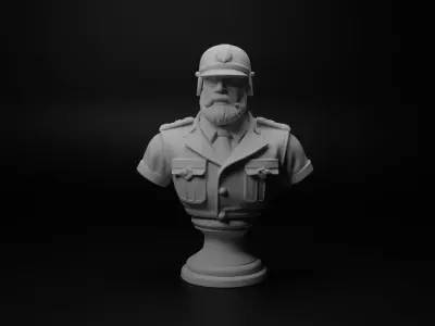 Tank Commander Bust Chess 3D print model purchase