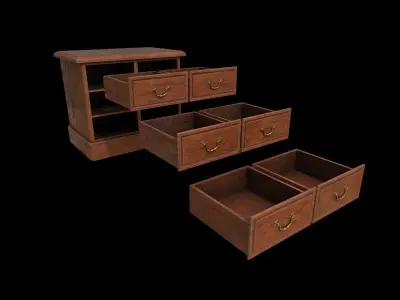 Vintage Dresser Low-poly 3D model