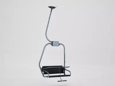Ski lift chair small Low-poly 3D model