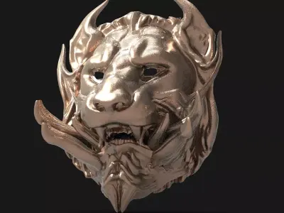 Samurai lion mask 2  3D model