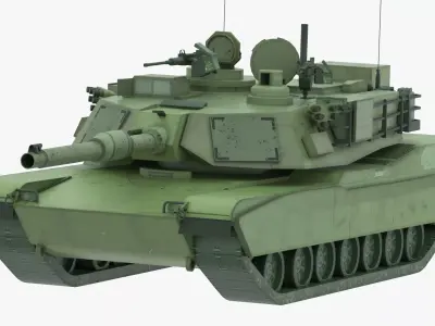 Main Battle Tank MBT Military Vehicle Game Ready A Low-poly 3D model