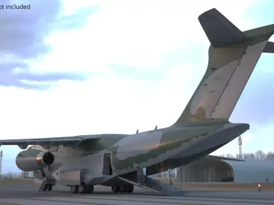 Embraer C 390 Millennium Military Aircraft Camo Rigged 3D model purchase