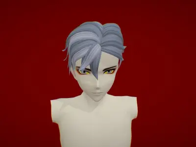 Anime Hair 5 Low-poly 3D model
