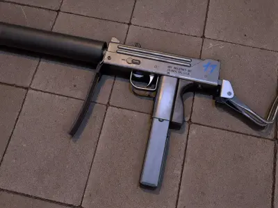 Game-ready MAC-11 gun for gta san andreas Low-poly 3D model