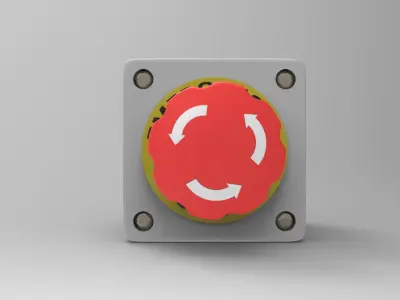 Emergency Button Low-poly 3D model by tugra