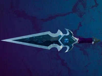 Ice Crown Dagger Low-poly 3D model