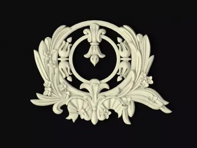 dekor rococo ornate medallion 3D model