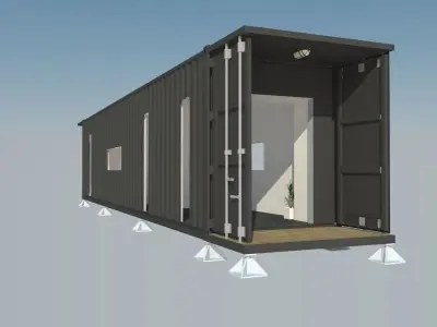 Smart shipping container module 3d model Low-poly 3D model