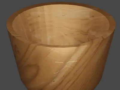 Wooden cup with ornament decoration carve on body Free low-poly 3D model