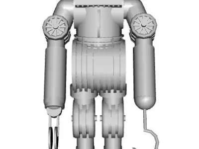 TRITONIA003XD silver robot 3D model