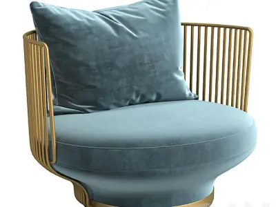 Wittmann PARADISE BIRD Fabric armchair 3D model
