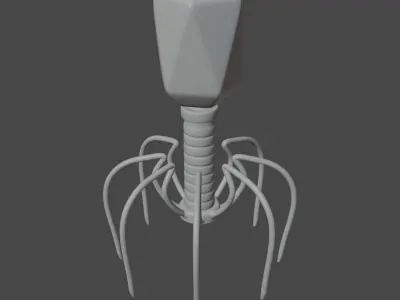 Bacteriophage virus 3D model sci-fi Low-poly 3D model