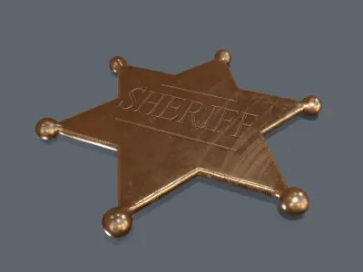 Sheriff badge Low-poly 3D model purchase